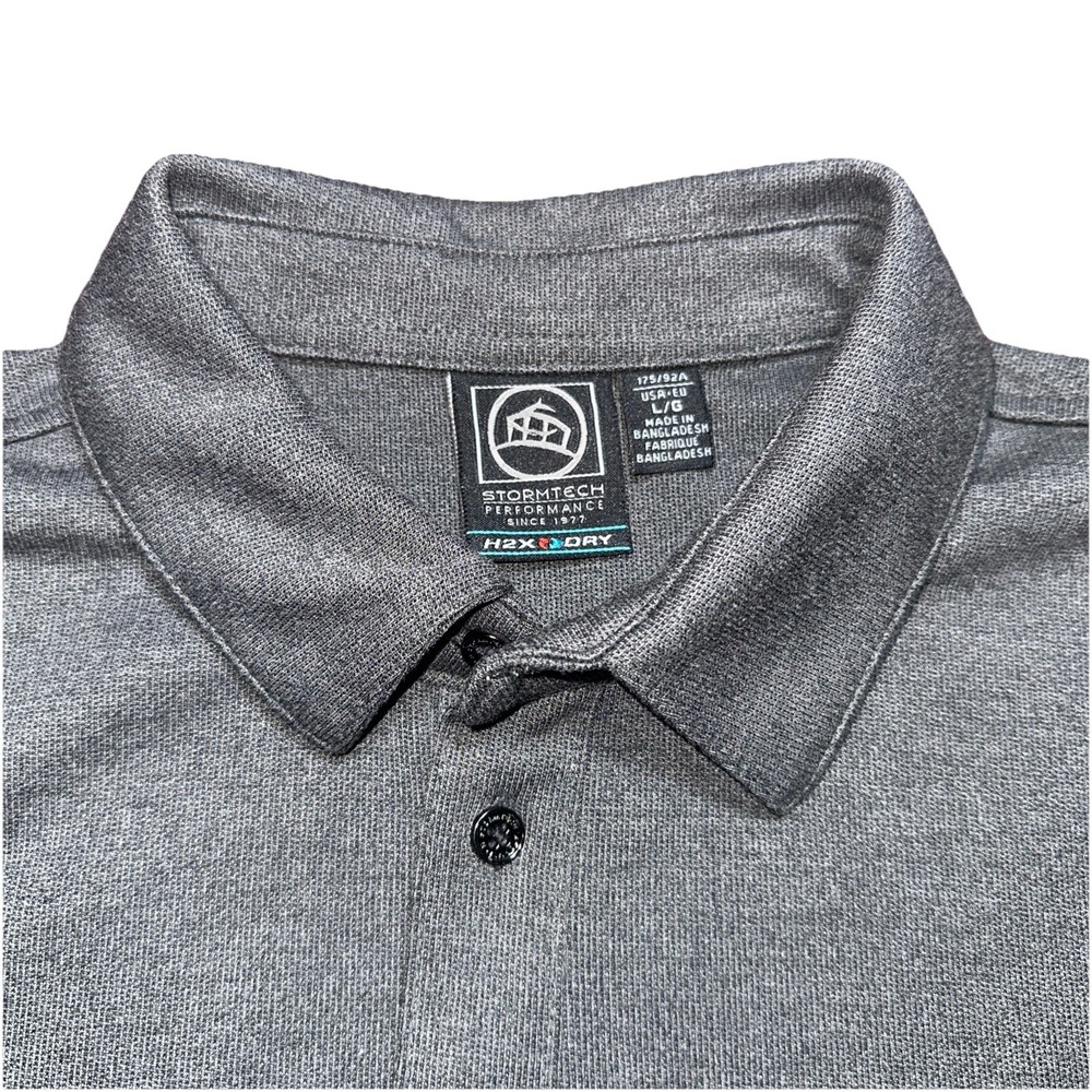 StormTech Performance Men's Polo Style Short Sleeve H2X-Dry Shirt Size L Gray